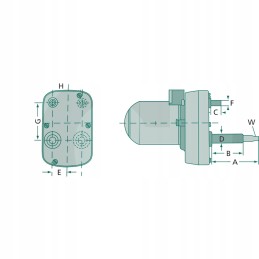 Valytuvo variklis 34mm 12v 57mm granitas