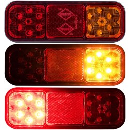 Kombinuotas galinis žibintas, 4 funkcijų, raudonas atšvaitas