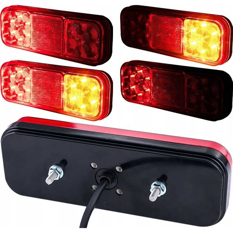 Kombinuotas galinis žibintas, 4 funkcijų, raudonas atšvaitas