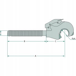 Centrinis jungties kabliukas, 3 kat., m36x3 l