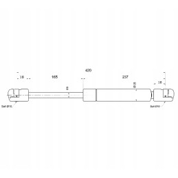 Teleskopinis amortizatorius 200n 255mm 420mm zetor c 385