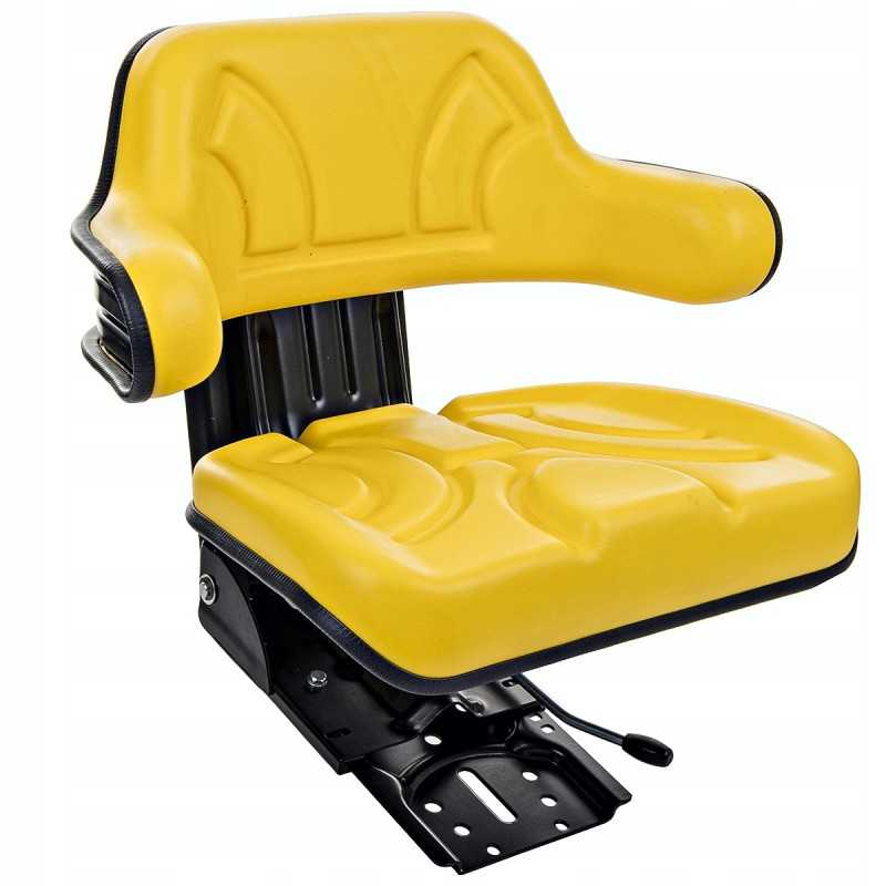 John Deere sėdynė, geltona, padalinti porankiai