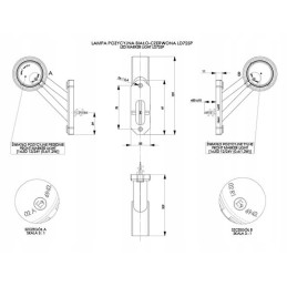 LED šoninis gabaritinis žibintas, dešinė įstrižainė, 12v