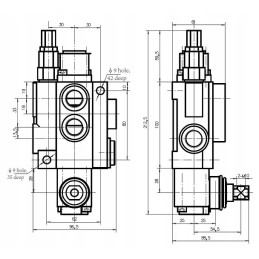 Hidraulinis skirstytuvas presko 40l 2 apvalios dalys