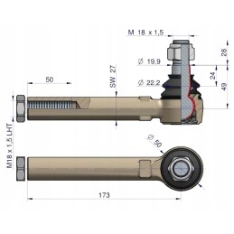 Case Mccormick strypo galo jungtis 173mm m18