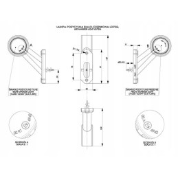 Priekinis ir galinis įstrižas kairės pusės gabaritinis žibintas
