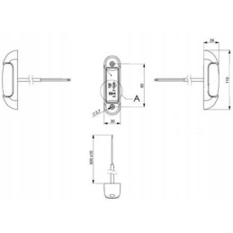 LED markerinė lempa 1 2 2w stačiakampė 12 24v balta