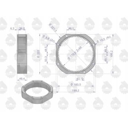 Reduktoriaus žiedinė pavara 1866541m3 mf3 originalus urs