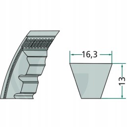 Dantytas trapecinis diržas XPZ 1187 mm