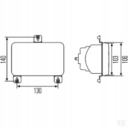 Stačiakampis reflektoriaus optinis elementas 12v