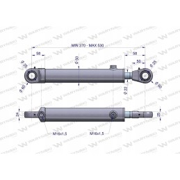 Dvipusė hidraulinė pavara 370 530 mm Warynski