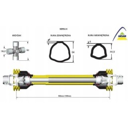 Šarnyrinis ir teleskopinis velenas 860 1300mm 830nm ce ser