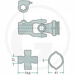 Kardaninio veleno jungtis Weasler F23 AW21 AW21S
