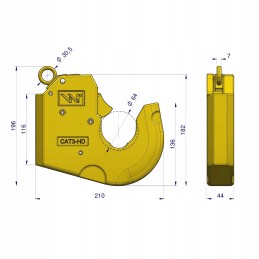 Sukabinimo kablys su suvirinimo antgaliu, skirtas Cat 3HD Warynski