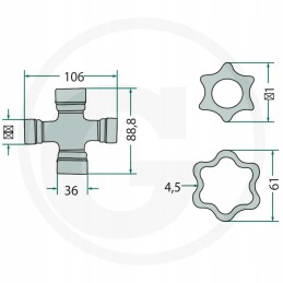 Weasler F258 AW36 80 plataus kampo jungtis