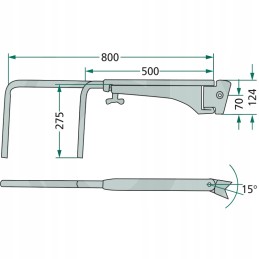Teleskopinis veidrodžio laikiklis, kairysis, granitas