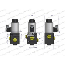 3 krypčių solenoidinis vožtuvas g1 2 12v 80l Warynski