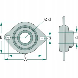 Guolių blokas 25 mm aspfl 205 as 205 granitas
