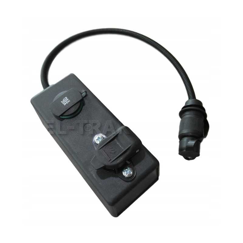 Dėžutė 1x 3 kontaktų cigarečių degiklio lizdui