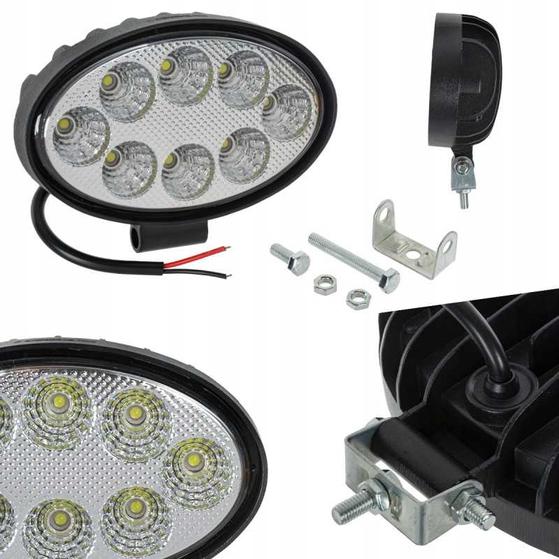 Halogeninis darbinis žibintas 8 led 24w 1800lm 12v 24v