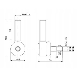 Strypo galas, dešinė jungtis su veržle 953548 c