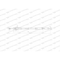 Plieninis rutulinis skirstytuvo valdymo kabelis l 4500mm Warynski