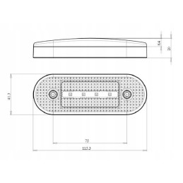 Stačiakampė LED markerinė lempa 12 24v 115 3x41 3x2