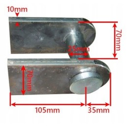 Pavaros tvirtinimo skersmuo 25, varžto kilpa l 100