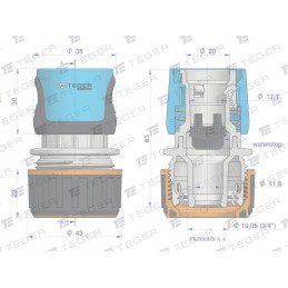 Greita jungtis 3 4 su vandens stabdikliu teger motoge