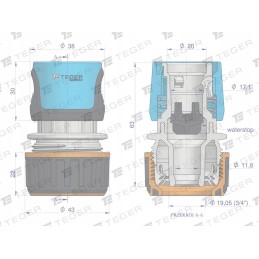 Greita jungtis 3 4 su vandens stabdikliu teger motoge