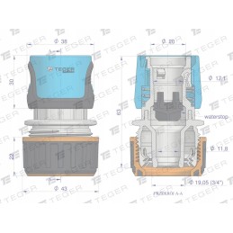 Greita jungtis 3 4 su vandens stabdikliu teger motoge