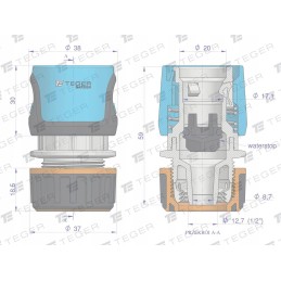 Greita jungtis 1 2 su vandens stabdikliu teger motoge