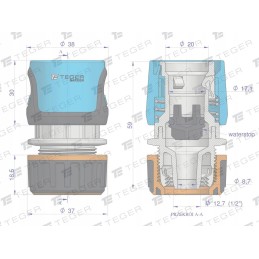 Greita jungtis 1 2 su vandens stabdikliu teger motoge