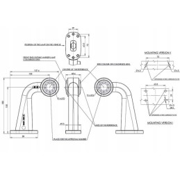 LED šoninė šviesa, dešinė, 12 24v, raudona, skaidri