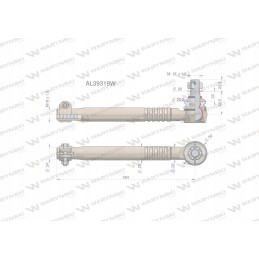 Vairo jungtis 284mm m18x1 5 al39319