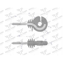 Apvalus izoliatorius su 5 skersmens varžtu medienai su įmontuotais elementais