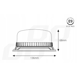 Mirksinčio švyturėlio įspėjamoji lemputė su varžtais 12 24v