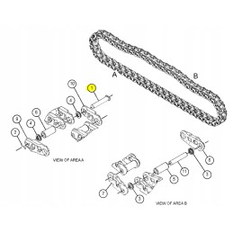 Grandininės jungties kaištis kačių vikšriniam ekskavatoriui