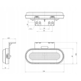 Stačiakampė LED markerinė lempa 12 24v 124x49x20mm