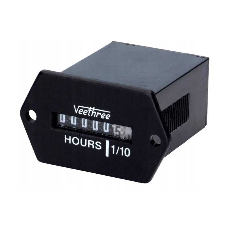 Universalus analoginis variklio darbo valandų indikatorius 10 28 v