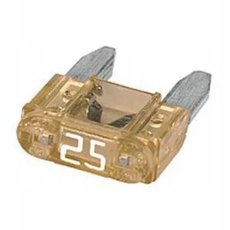 Plokščias saugiklis 25a, baltas, komplekte 10 vnt