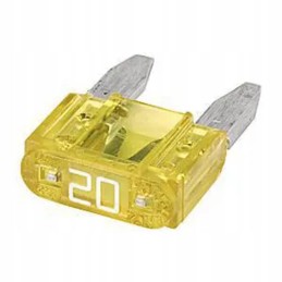 Plokščias saugiklis 20A geltonas, rinkinyje 10 vnt