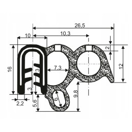 Durų langų sandariklis traktoriui, ekskavatoriui, krautuvui