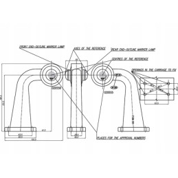 LED markerinė lempa, dešinė, 12 24, skaidri raudona