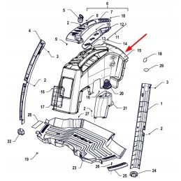 P5s45801222 konsolės korpusas dešinėje salono dalyje