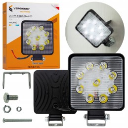 Darbinė lempa 9 LED 12v kvadratinė halogeninė