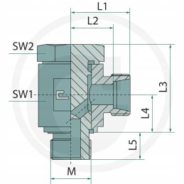 Banjo BB kilpos jungtis m26x1 5 g1 2