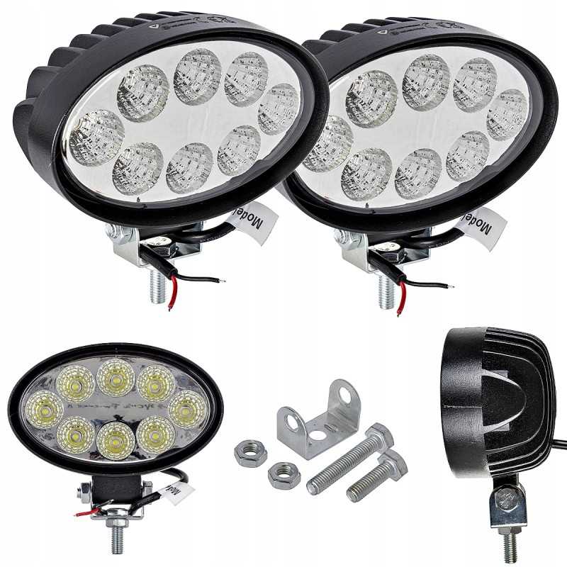Ovalus darbinis prožektorius 8 LED 24W 12V 24V 2 vnt