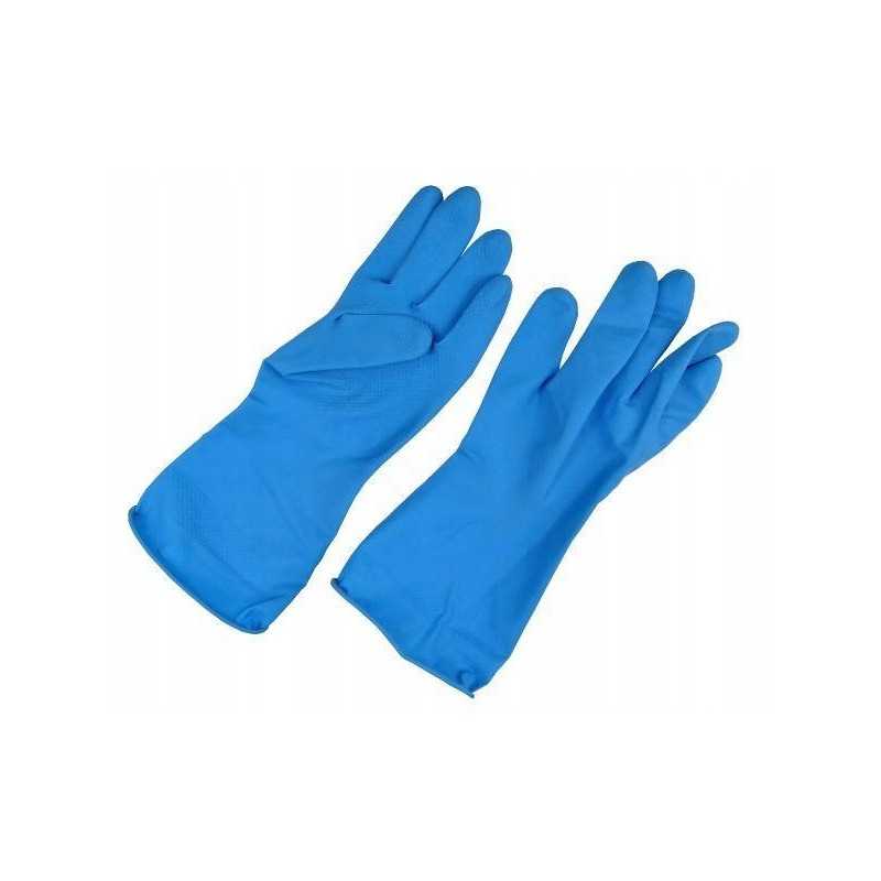 Flokuotos guminės apsauginės pirštinės, mėlynos, xl 6