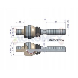 Vairo šarnyras 202mm m22 04358287 warynski